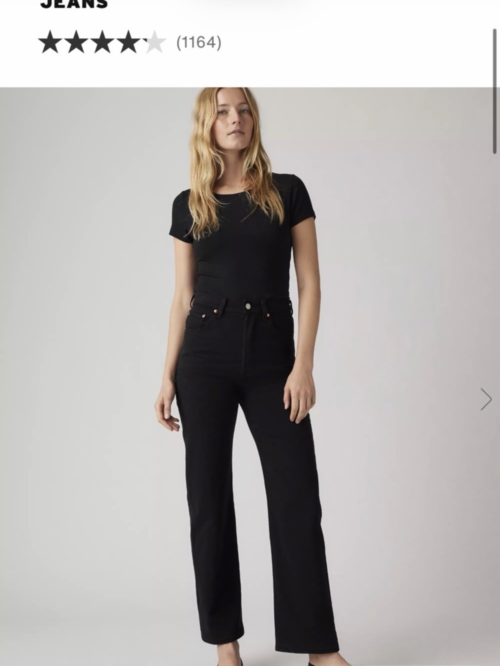 Levis Black Ribcage Straight Ankle Jeans